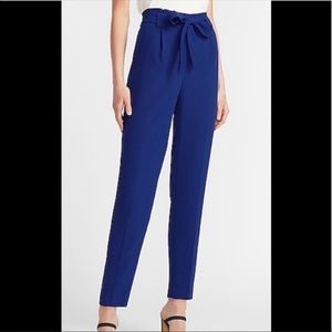 NWT Express Ankle High Rise blue paperbag pants